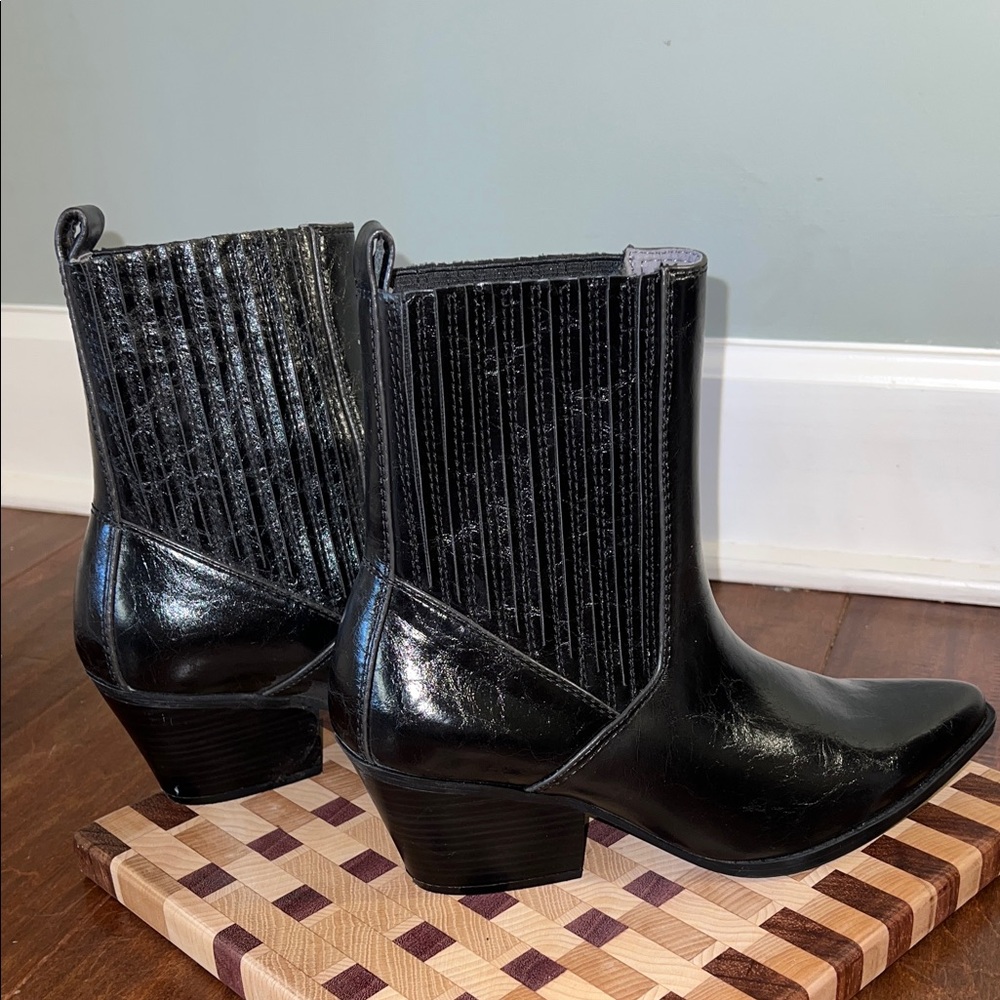 Seven Dials Black Ankle Booties Sz 8 1/2 - Picture 5 of 7
